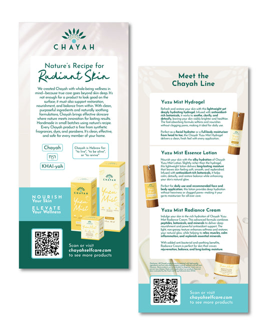 Chayah Skincare Rack Card